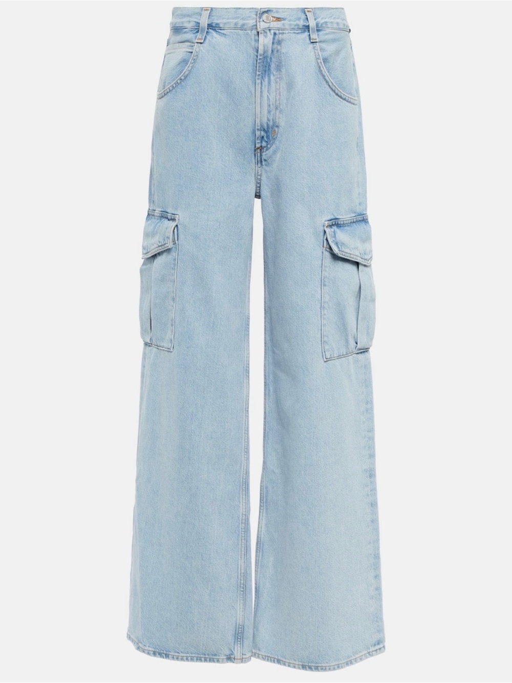Agolde Light Blue Wide-Leg Cargo Jeans